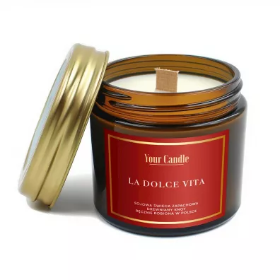 Your Candle wieca sojowa zapachowa z drewnianym knotem la dolce vita 120 ml