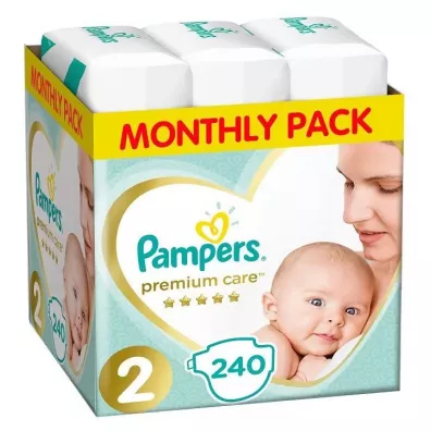 Pampers Pieluszki Mini 2 Premium Care (4-8 kg) Monthly Box 240 szt.