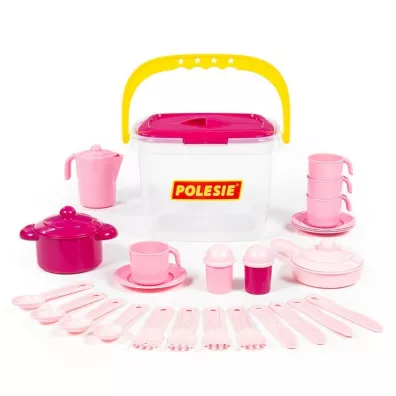 Polesie 57662 Zestaw naczy Nastka na 4 osoby - 28 elem. w wiaderku