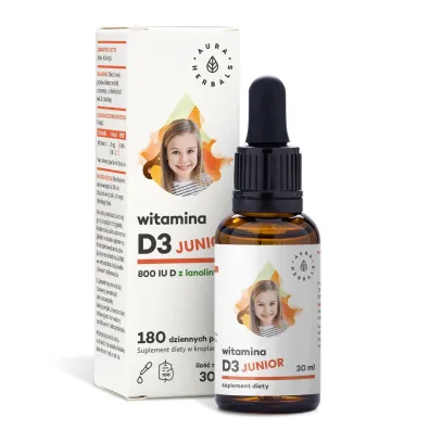 Aura Herbals Witamina D3 Junior 800 IU Suplement diety 30 ml