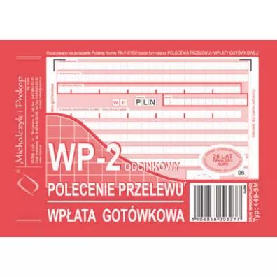 Michalczyk i Prokop Druk do polecenia przelewu A6