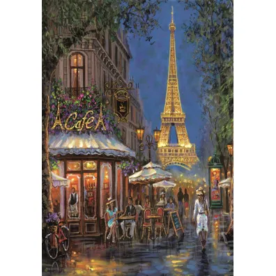 Puzzle 500 el. Night At The Eiffel Cafe Clementoni