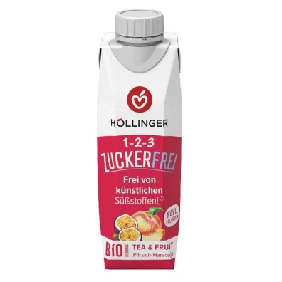 Hollinger Nap�j o smaku brzoskwinia - marakuja bez cukru 300 ml Bio