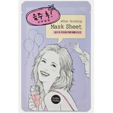 Holika Holika Mask Sheet After Drinking odświeżająco-oczyszczająca maseczka na bawełnianej płachcie po imprezie