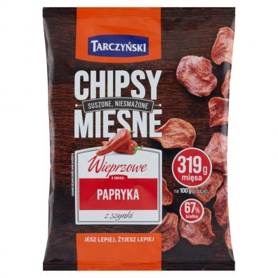 Tarczyski Chipsy misne wieprzowe o smaku papryka z szynki 25 g