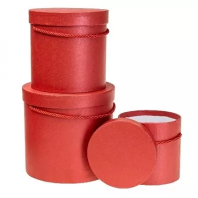 Pudeko Flower Box 3szt czerwony ROZETTE