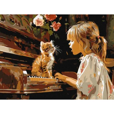 Ideyka Malowanie po numerach - �piewaj�cy duet 30x40cm