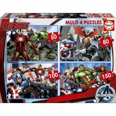 Puzzle Avengers. 4w1: 50, 80, 100, 150 Educa