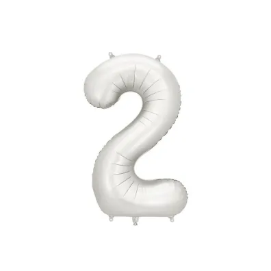 PartyDeco Balon foliowy cyfra 2 86cm srebrny