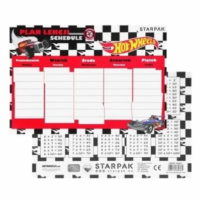 Starpak Plan lekcji z tabliczk� mno�enia Hot Wheels 25 szt.