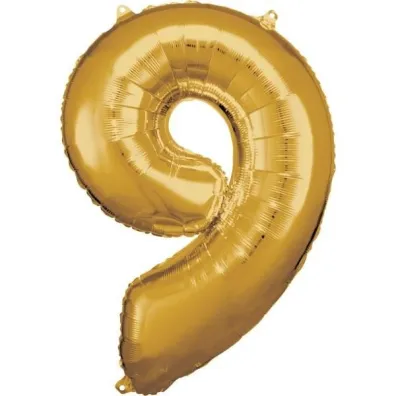 Amscan Balon foliowy cyfra 9 z�ota 60x86cm
