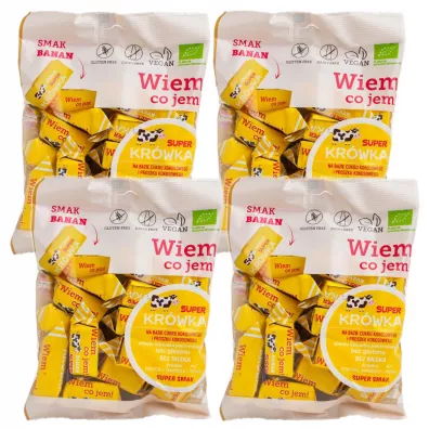 Super Krwka Krwki bezmleczne bananowe Zestaw 4 x 150 g Bio