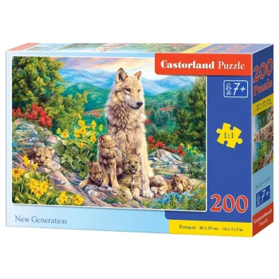 Puzzle 200 el. Wilki nowe pokolenie Castorland