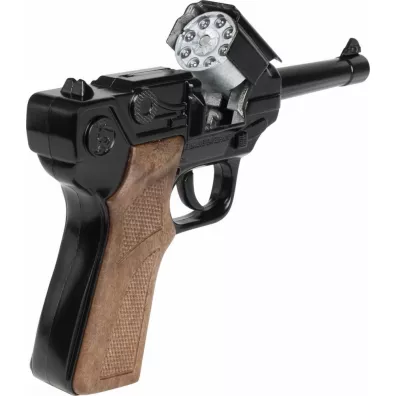 Metalowy pistolet policyjny 8 naboi Gonher