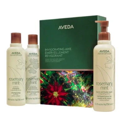 Aveda Zestaw Invigorating Awe Rosemary Mint szampon do w�os�w + od�ywka do w�os�w + �el pod prysznic 3 x 250 ml