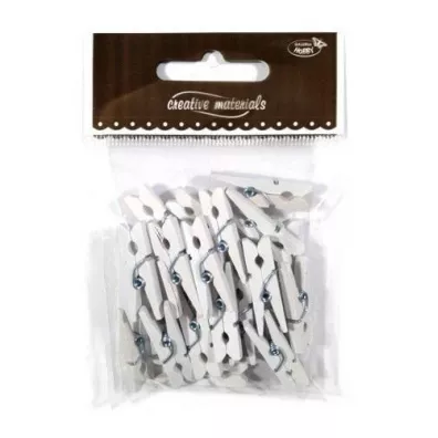 Galeria Hobby Klamerki drewniane bia�e 30 mm