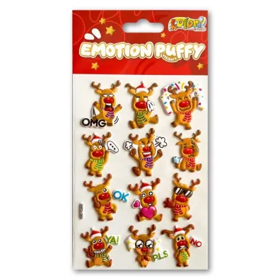 Penmate Naklejki puffy Emotion Reindeers