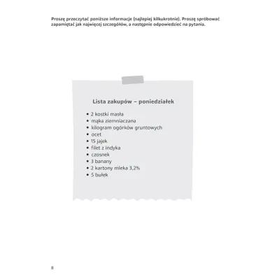 Pami�� �wiczenia na tekstach u�ytkowych