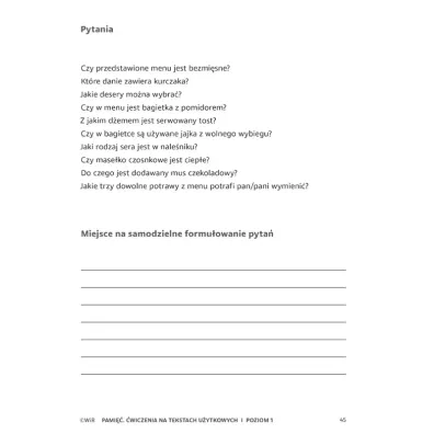 Pami�� �wiczenia na tekstach u�ytkowych