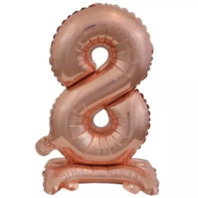 Amscan Balon foliowy mini cyfra 8 na stojaku r�owe z�oto