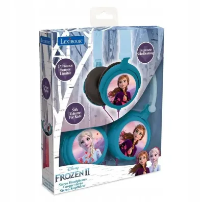 Sk�adane s�uchawki przewodowe stereo Frozen z g�o�no�ci� bezpieczn� dla dzieci Lexibook HP010FZ