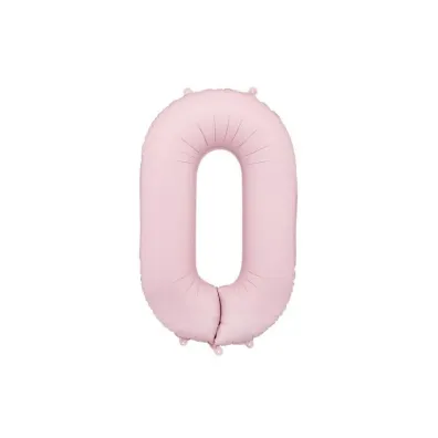 PartyDeco Balon foliowy cyfra 0 86cm jasny rowy