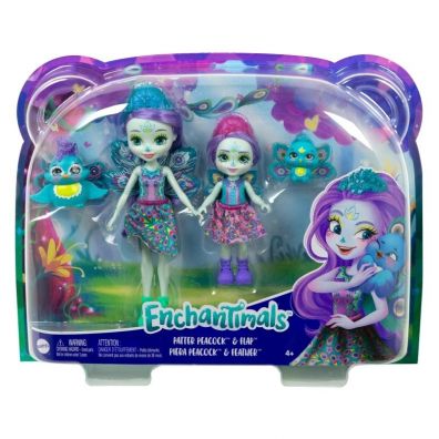 Enchantimals Patter i Piera Peacock Lalki siostry 2-pak HCF83 Mattel