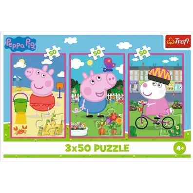 Puzzle 3x50 el. Si�a przyja�ni Peppa Pig Trefl