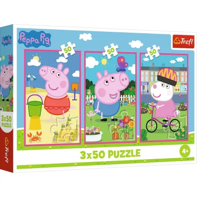 Puzzle 3x50 el. Si�a przyja�ni Peppa Pig Trefl