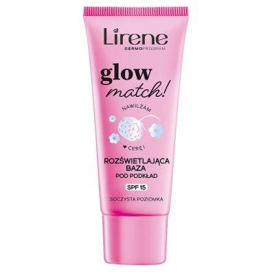 Zdjęcia - Podkład i baza pod makijaż Lirene Glow Match! Rozświetlająca baza pod podkład Soczysta Poziomka 30 ml 