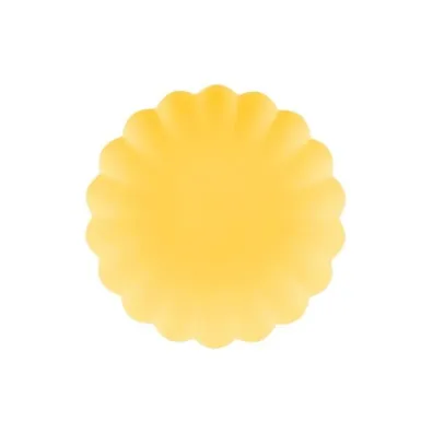 PartyDeco Talerzyki plastikowe Falbanka ��te 22cm