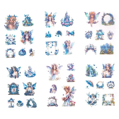 Dalprint Naklejki Pet Po�yskuj�ce Wr�ki Blue Stardust 6 arkuszy