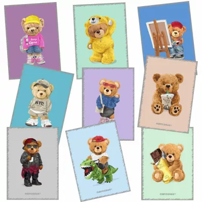 Narcissus Zeszyt PP TEDDIES A5 kratka, 80g 60 kartek