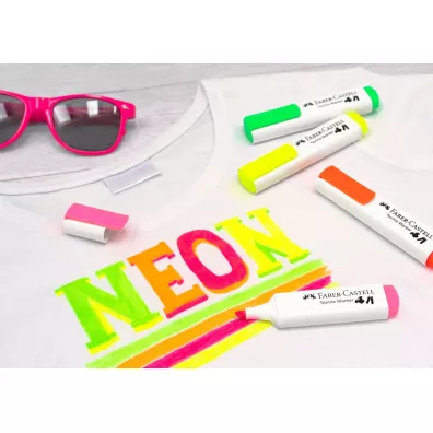 Faber-Castell Markery do tkanin Neon 4 szt.