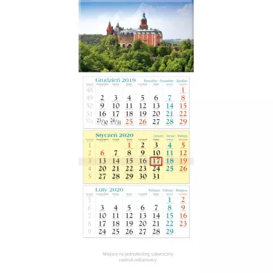 Kal. 2020 Tr�jdzielny ZAMEKKT08-2020 - X