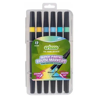 Cricco Pisaki p�dzelkowe pastelowe dwustronne 12 szt.
