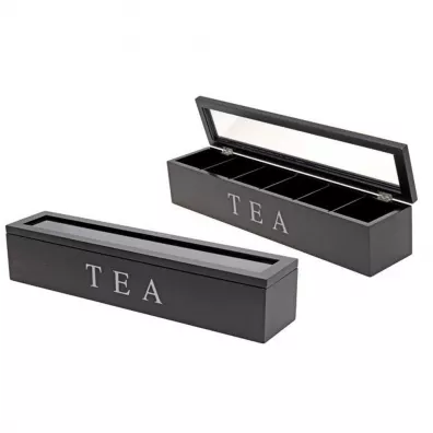 Excellent Houseware Pudeko na herbat Tea Box, 6 przegrdek