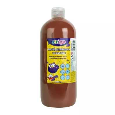Strigo Farba plakatowa w butelce br�zowa 1000 ml