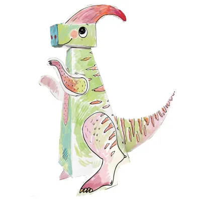 Kolorowanka 3D Dinozaur Parasaurolophus