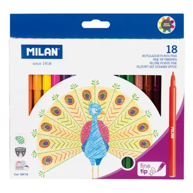 Milan Flamastry z cienk� ko�cowk� 18 szt.