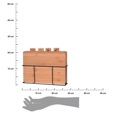 Excellent Houseware Deska do krojenia na stojaku Komplet 4 szt.
