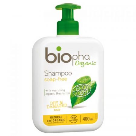 Biopha Organic Biopha, promocja 70%, szampon do wosw suchych i zniszczonych z masem karite i proteinami zb, butelka z pompk, 400ml,, termin wanoci 12.2018 400 ml