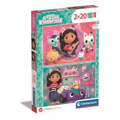 Puzzle 2x20 el. SuperColor. Koci Domek Gabi Clementoni