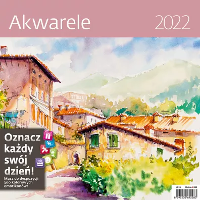 Sztuka Rodzinna Kalendarz 30 x 30 z naklejkami. Akwarele 2022