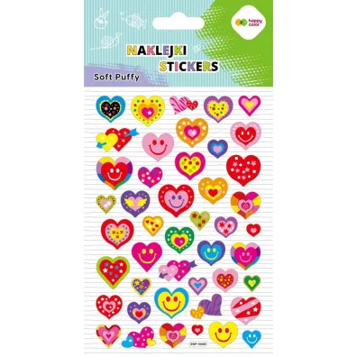 Happy Color Naklejki 3D SOFT PUFFY - Smiling Hearts, 110X205 mm