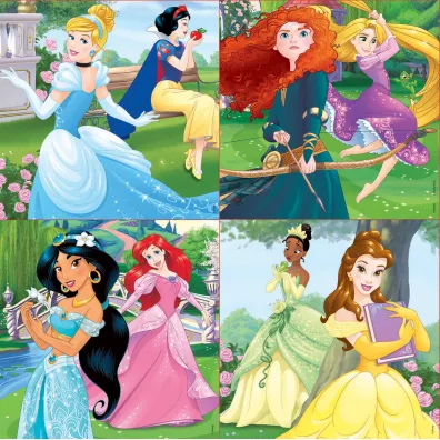 Puzzle 4w1 Ksiniczki z bajek Disneya Educa