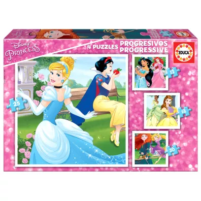 Puzzle 4w1 Ksiniczki z bajek Disneya Educa