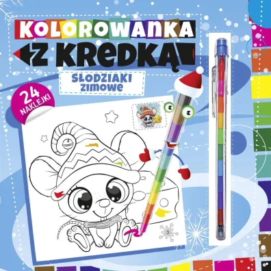 Kolorowanka z kredk�. Zimowe s�odziaki