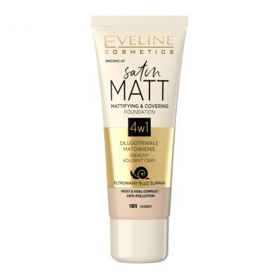 Zdjęcia - Pozostałe kosmetyki Eveline Cosmetics Satin Matt Foundation matujący podkład do twarzy 101 Ivo 