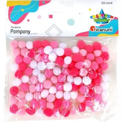 Titanum Pompony poliestrowe mix 10mm